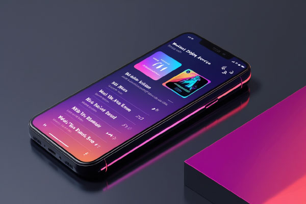 A smartphone displaying music streaming app icons, symbolizing the digital music experience. The image represents the launch of ROKK, a new streaming app tailored for rock and metal fans.